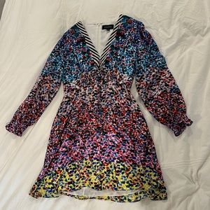 Saloni colorful floral print dress